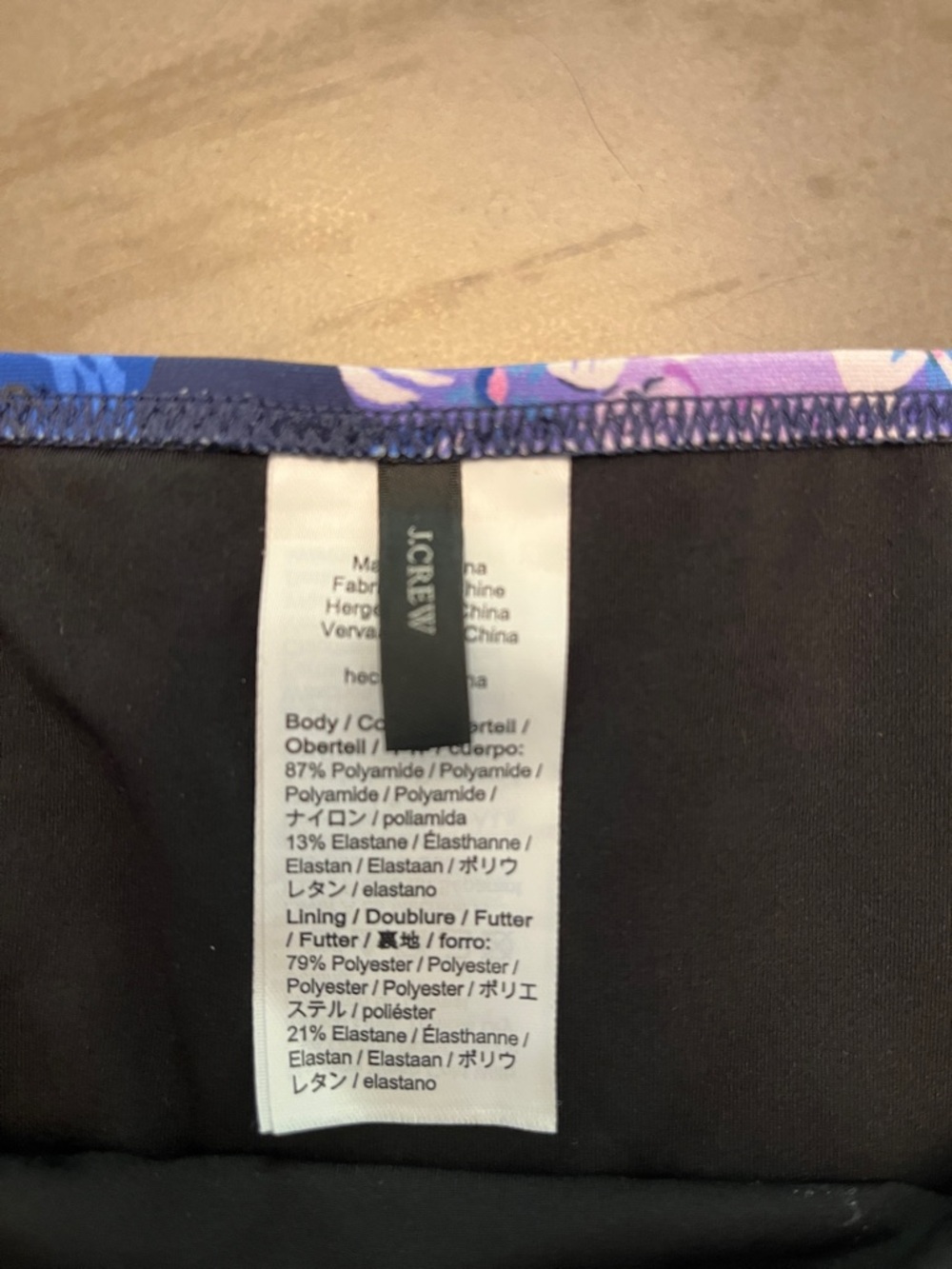 J. Crew Navy Purple Floral Bikini Size Large - Picture 2 of 4